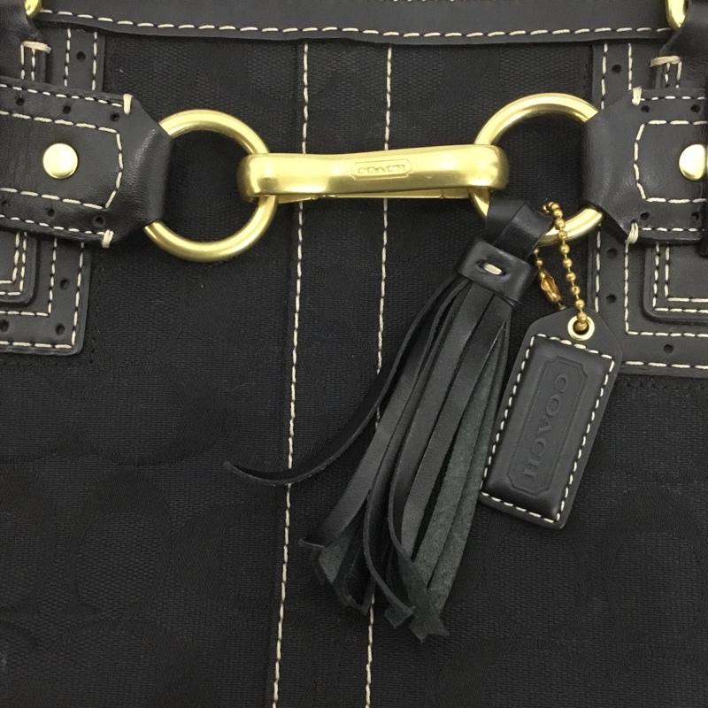 コーチ COACH トートバッグ トートバッグ M0671-10508 ハンドバッグ ロゴ、文字 黒 / ブラック /  レディース USED 古着 中古 10137328