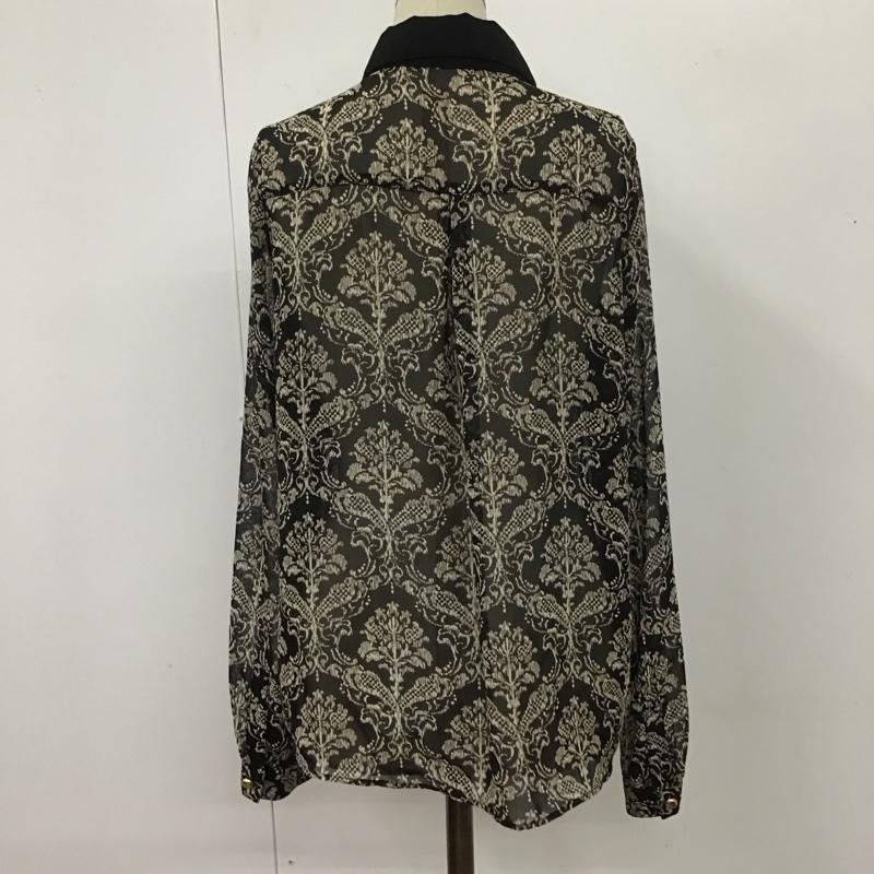 ラボラトリーワーク laboratory work シャツ、ブラウス 長袖 021-7304-209 シアー M 総柄 黒 / ブラック /  レディース USED 古着 中古 10114242