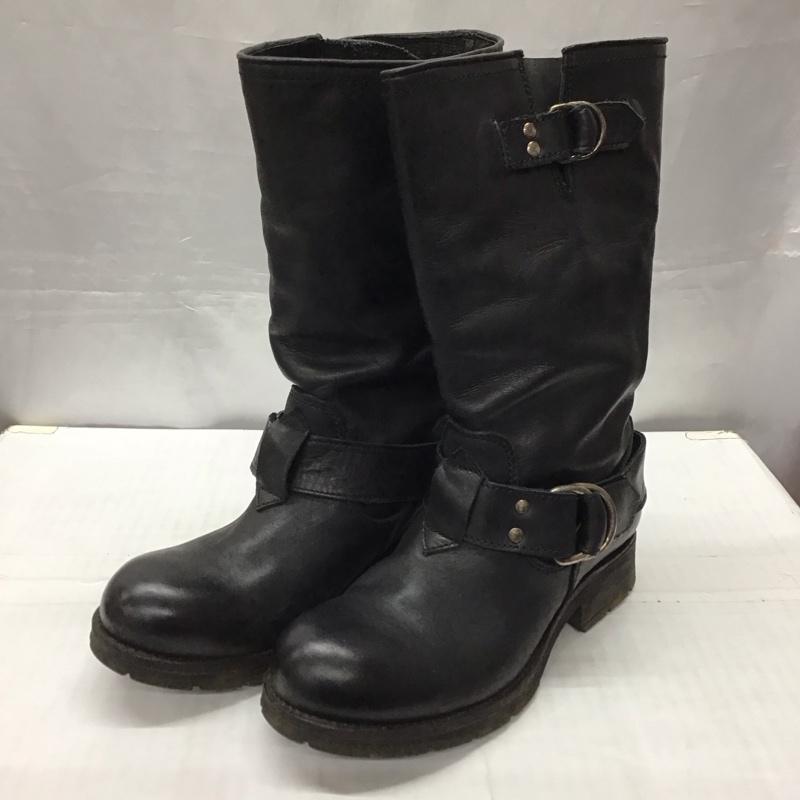 ディーゼル DIESEL ブーツ エンジニアブーツ 37 レザー 無地 黒 / ブラック /  レディース USED 古着 中古 10121056