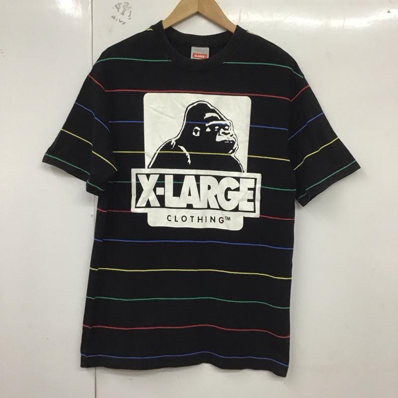 エクストララージ XLARGE Tシャツ 半袖 半袖カットソー プリントTシャツ クルーネックカットソー L プリント 黒 / ブラック /  メンズ USED 古着 中古 10129692