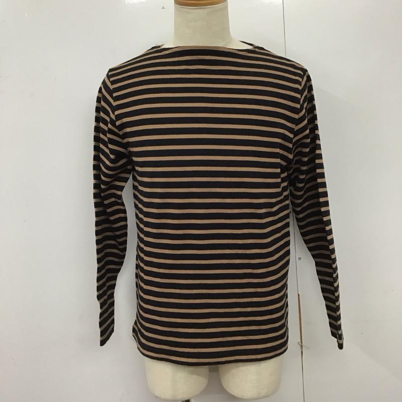 トップサイダー TOP-SIDER カットソー 長袖 長袖カットソー クルーネックカットソー ロングスリーブカットソー ボーダーTシャツ M ボーダー柄 黒 / ブラック / X 茶 / ブラウン /  メンズ USED 古着 中古 10124465