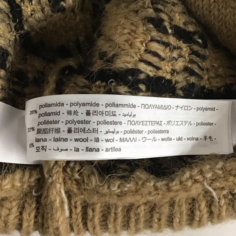 ザラ ZARA カーディガン 長袖 5802 112 704 ニットジャケット ミドル丈 L  ベージュ / ベージュ / X 黒 / ブラック /  レディース USED 古着 中古 10124988