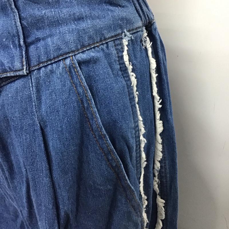 ダブルクローゼット w closet パンツ デニム、ジーンズ 293466 ワイドパンツ フリンジ 無地 青 / ブルー /  レディース USED 古着 中古 10118715