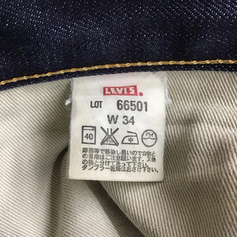 リーバイス Levi s パンツ デニム、ジーンズ 66501 日本製 W34 34インチ 無地 紺 / ネイビー /  メンズ USED 古着 中古 10107829