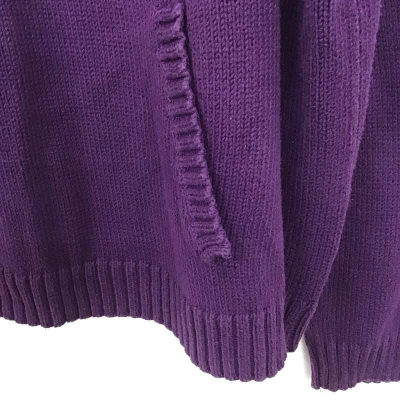 ランズエンド LANDS END ニット、セーター 長袖 長袖ニットカットソー クルーネック セーター 無地 紫 / パープル /  メンズ USED 古着 中古 10140307
