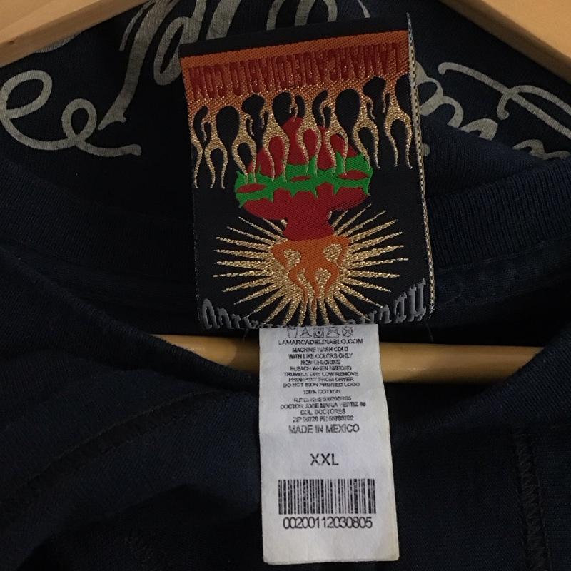 古着 USED Tシャツ 半袖 半袖カットソー プリントTシャツ クルーネックカットソー XXL プリント 黒 / ブラック /  メンズ USED 古着 中古 10141504