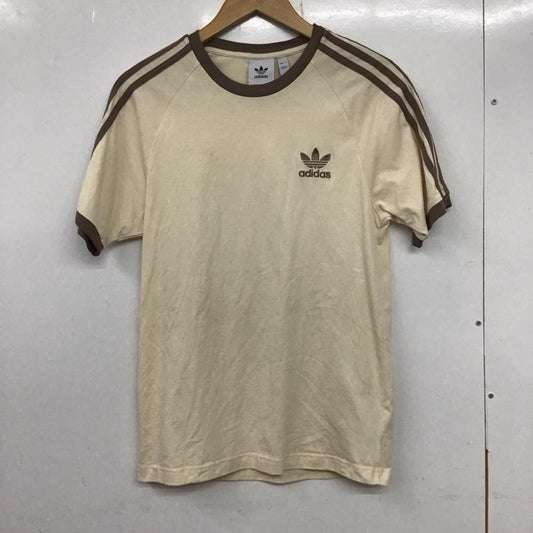 アディダス adidas Tシャツ 半袖 jn7020 ショートスリーブ 半袖カットソー スポーツウェア M ロゴ、文字 ベージュ / ベージュ /  メンズ USED 古着 中古 10133713