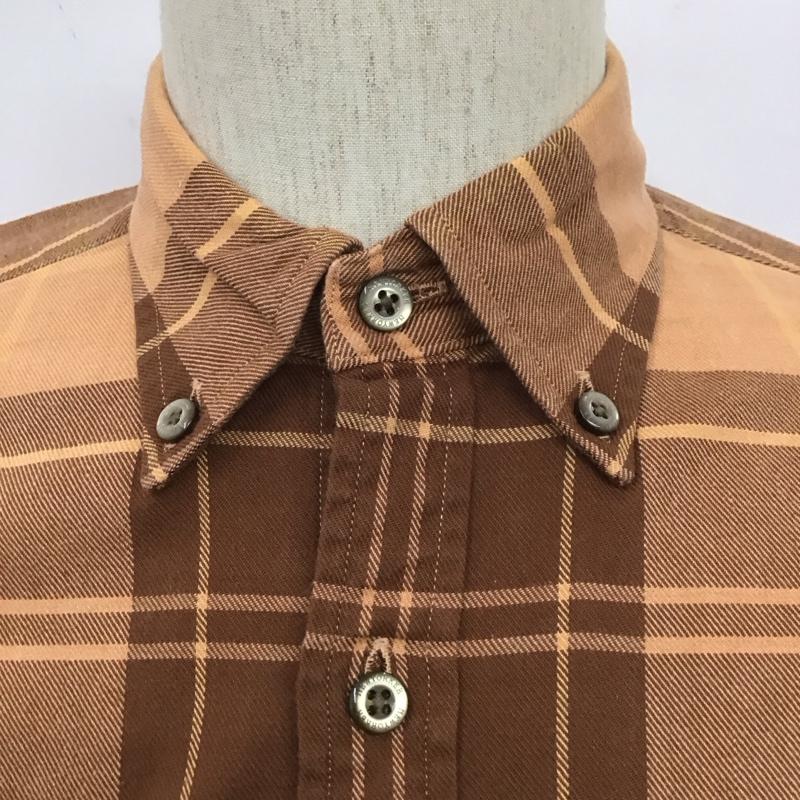 ニューヨーカー NEWYORKER シャツ、ブラウス 長袖 16-76-6710 ボタンダウン M チェック 茶 / ブラウン /  メンズ USED 古着 中古 10111187