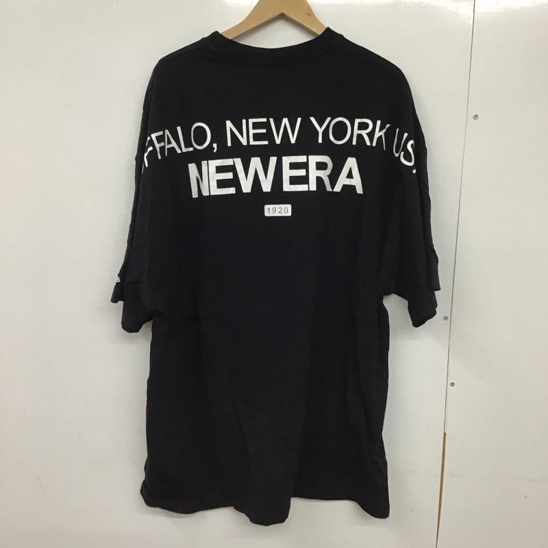 ニューエラ NEW ERA Tシャツ 半袖 半袖カットソー プリントTシャツ クルーネックカットソー XXL ロゴ、文字 黒 / ブラック /  メンズ USED 古着 中古 10130274