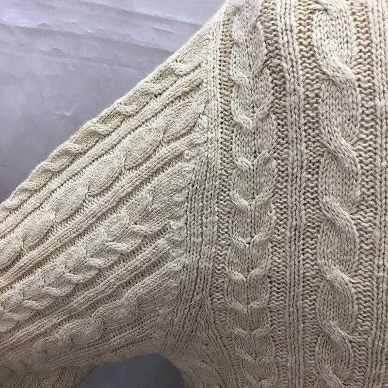 ブルックスブラザーズ BROOKS BROTHERS ニット、セーター 長袖 Vネック コットンリネン 綿麻 ケーブル M  ベージュ / ベージュ /  メンズ USED 古着 中古 10112883