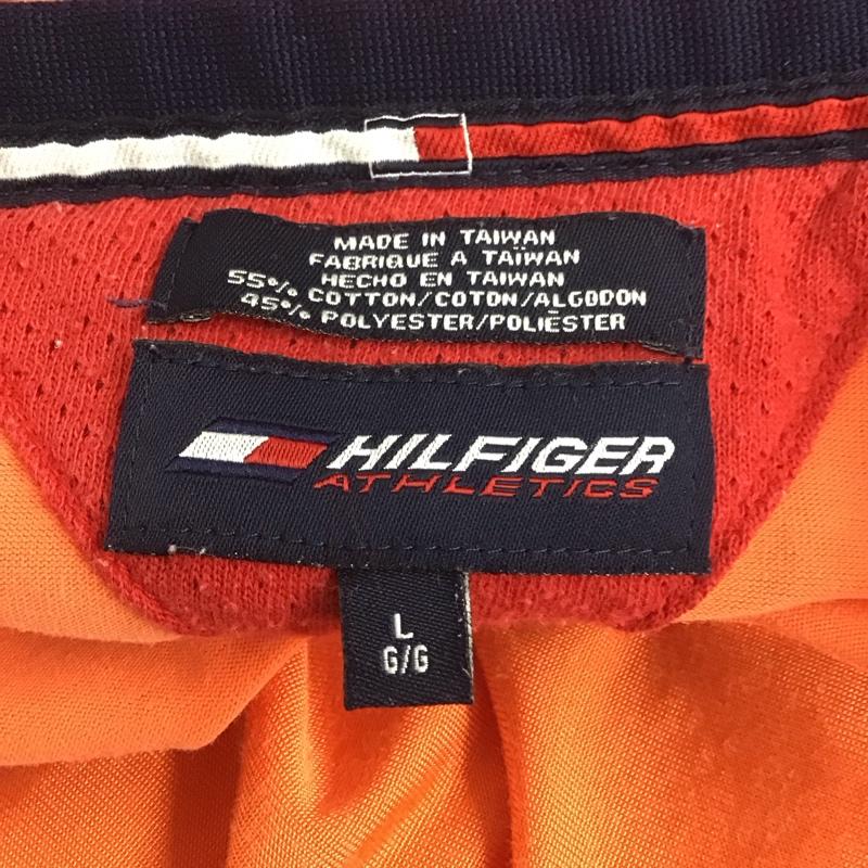 トミーヒルフィガー TOMMY HILFIGER Tシャツ 半袖 Vネック L ロゴ、文字 橙 / オレンジ /  メンズ USED 古着 中古 10108187