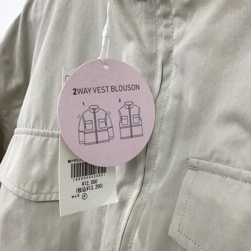 ローリーズファーム LOWRYS FARM ジャケット、上着 ジャンパー、ブルゾン ジップアップジャケット アウター スタンドカラー 2way FREE 無地 アイボリー / アイボリー /  レディース USED 古着 中古 10147212