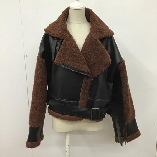 ジーナシス JEANASIS ジャケット、上着 ジャケット、ブレザー js071335mw ボア切替ジャケット アウター B-3 FREE 無地 茶 / ブラウン /  レディース USED 古着 中古 10105550