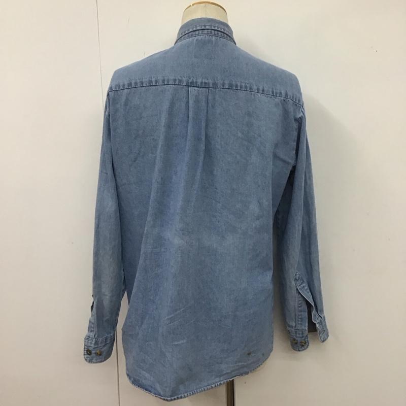 ディッキーズ Dickies シャツ、ブラウス 長袖 長袖シャツ デニムシャツ カジュアルシャツ ボタンダウンシャツ M 無地 インディゴ / インディゴ /  メンズ USED 古着 中古 10106605