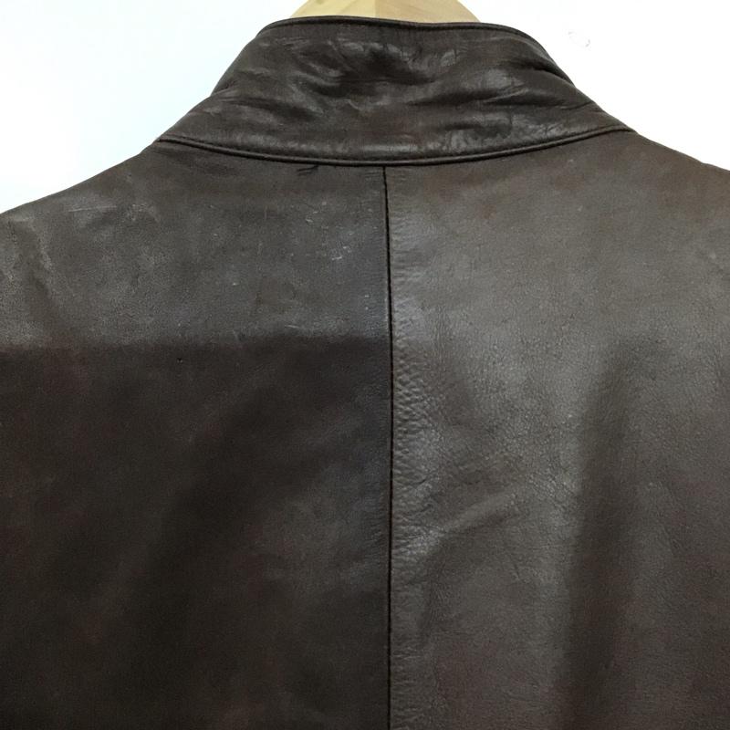 古着 USED ジャケット、上着 ジャケット、ブレザー レザージャケット ジップアップジャケット アウター 無地 茶 / ブラウン /  メンズ USED 古着 中古 10144807
