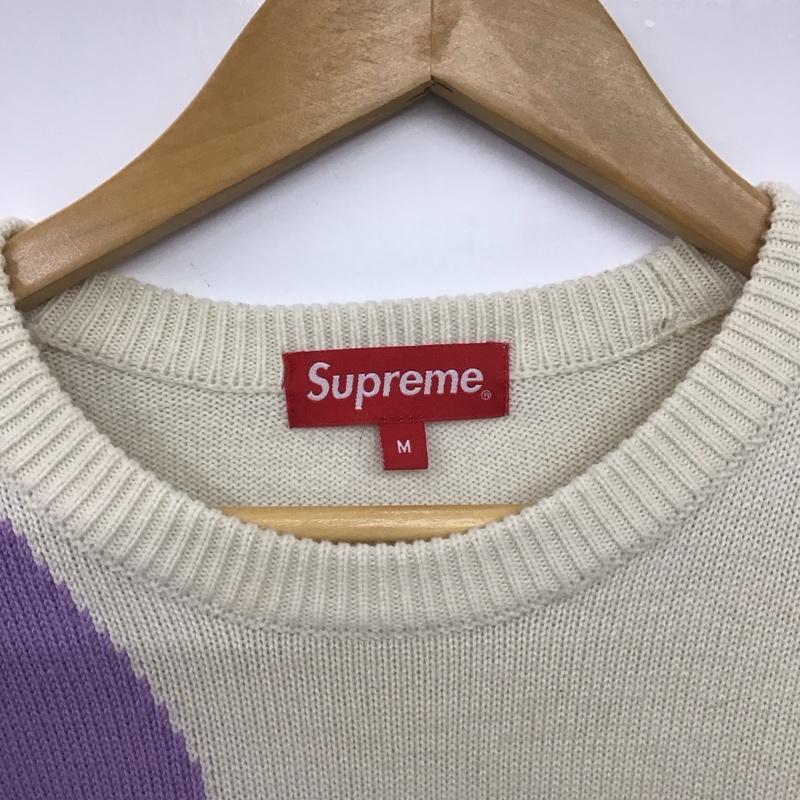 シュプリーム Supreme ニット、セーター 長袖 21AW FacesSweater セーター M プリント 白 / ホワイト /  メンズ USED 古着 中古 10148930