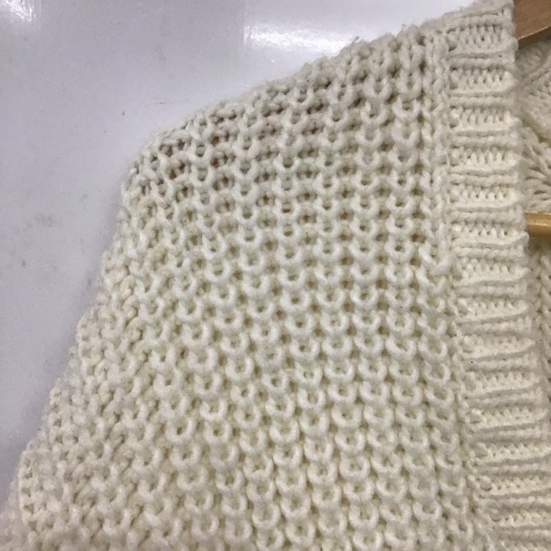 ニコアンド niko and... カーディガン 長袖 長袖ニットカーディガン 前ボタン ノーカラー 3 無地 白 / ホワイト /  レディース USED 古着 中古 10145412