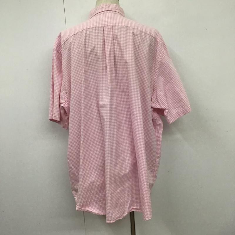 ラルフローレン RALPHLAUREN シャツ、ブラウス 半袖 半袖シャツ ギンガムチェックシャツ ボタンダウンシャツ カラーシャツ ロゴ、文字 白 / ホワイト / X 桃 / ピンク /  メンズ USED 古着 中古 10107023