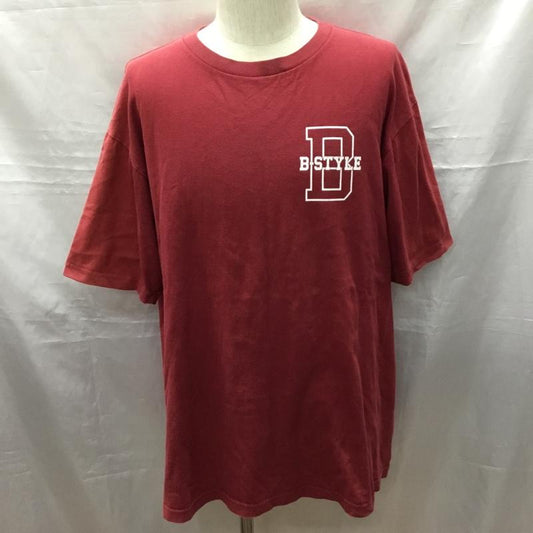 古着 USED Tシャツ 半袖 半袖カットソー プリントTシャツ クルーネックカットソー 古着 XXL プリント えんじ / ワインレッド /  メンズ USED 古着 中古 10116841