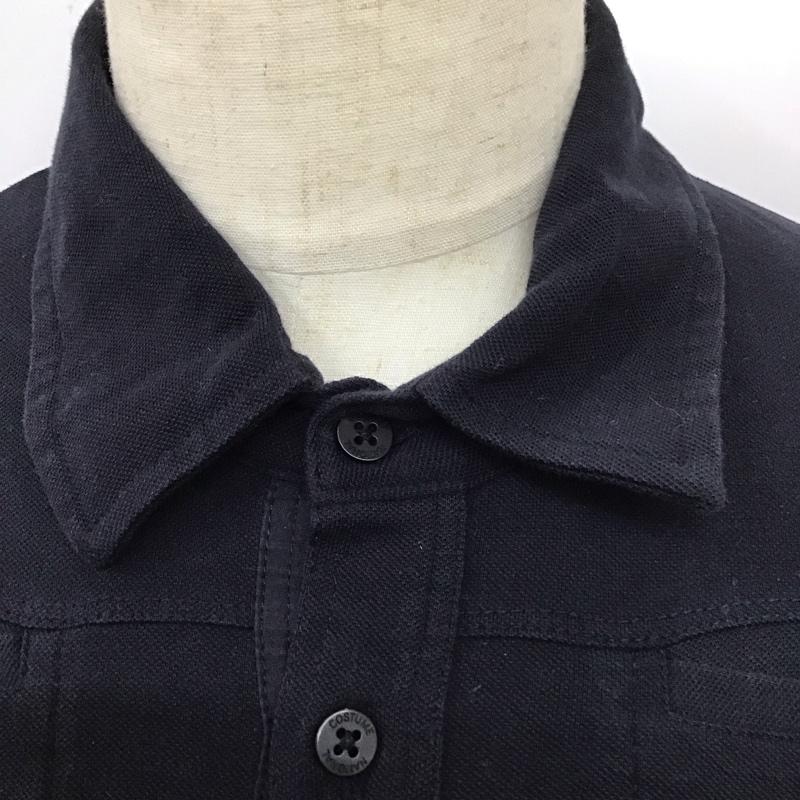 コスチュームナショナルオム CoSTUME NATIONAL HOMME カットソー 長袖 ポロシャツ S ワンポイント 紺 / ネイビー /  メンズ USED 古着 中古 10112130