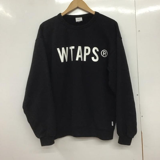 ダブルタップス W)TAPS トレーナー 長袖 3 プリント X ロゴ、文字 黒 / ブラック /  メンズ USED 古着 中古 10145638