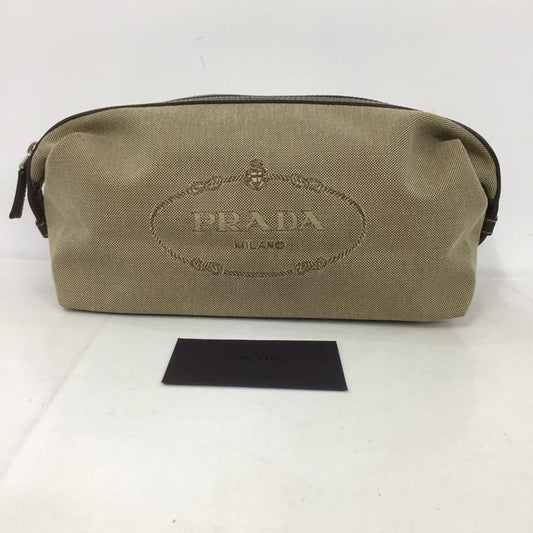 プラダ PRADA ポーチ ポーチ 2N1291 ロゴジャカード ロゴ、文字 ベージュ / ベージュ /  レディース USED 古着 中古 10132615