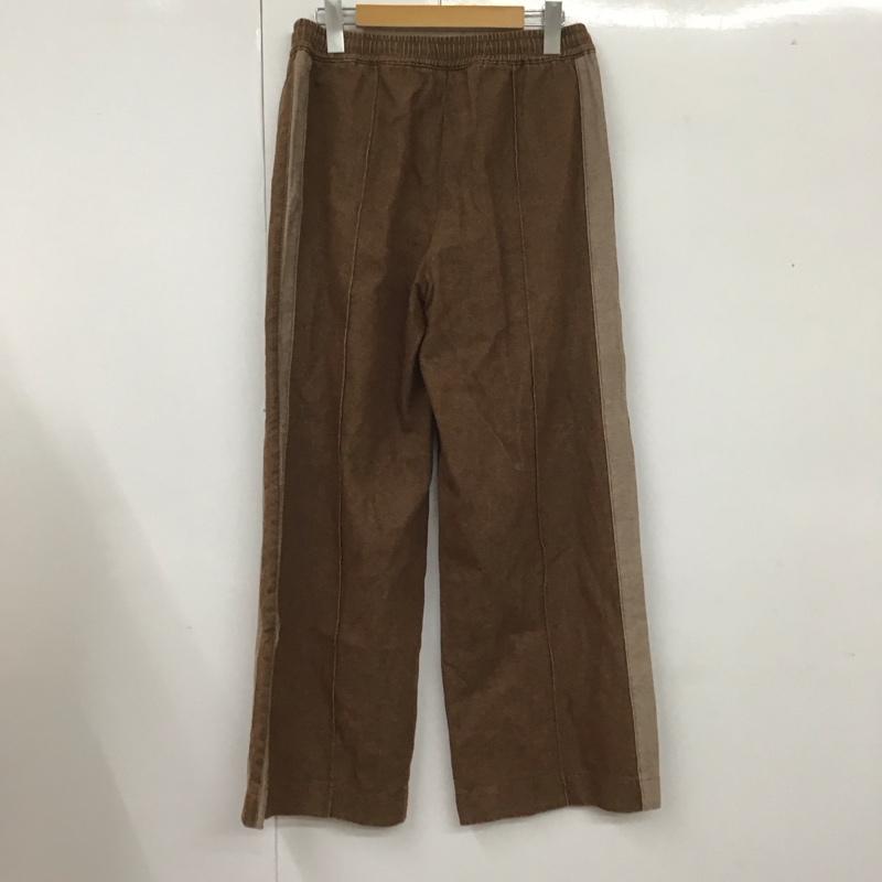 ジーナシス JEANASIS パンツ デニム、ジーンズ JS050847AA ドロストルーズデニムパンツ サイドライン FREE 無地 茶 / ブラウン /  レディース USED 古着 中古 10108321