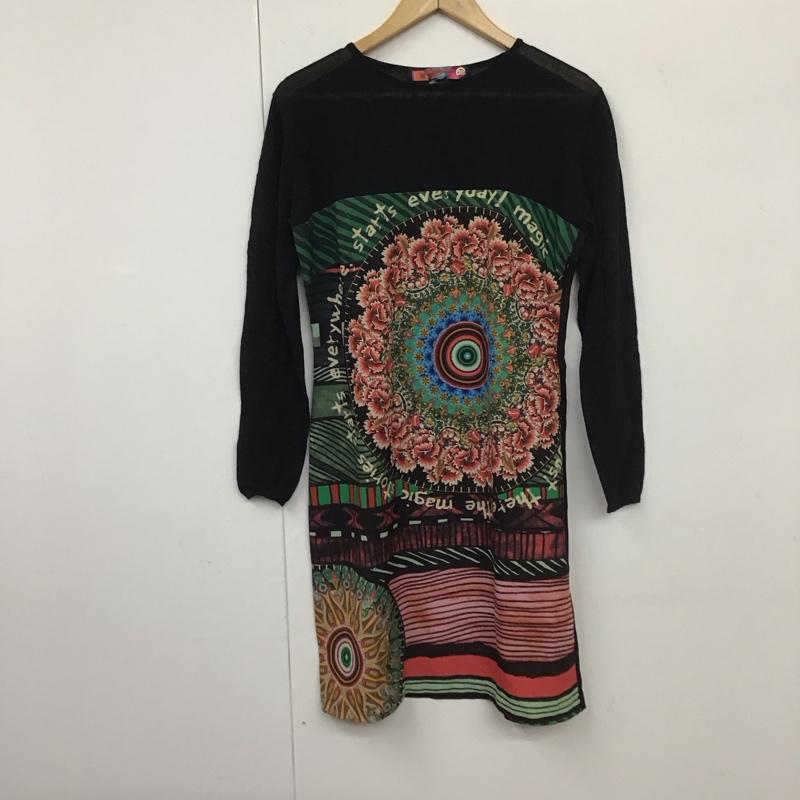 デシグアル Desigual ワンピース ひざ丈スカート M47V2803 長袖 38  黒 / ブラック /  レディース USED 古着 中古 10131097