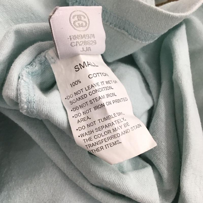 ステューシー STUSSY Tシャツ 半袖 半袖カットソー プリントTシャツ クルーネックカットソー S ロゴ、文字 水色 / ライトブルー /  メンズ USED 古着 中古 10148691