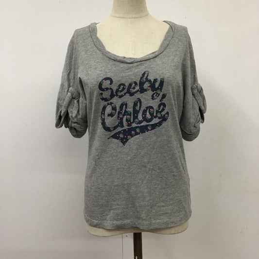 シーバイクロエ SEE BY CHLOE Tシャツ 半袖 38 ロゴ、文字 灰 / グレー /  レディース USED 古着 中古 10117719