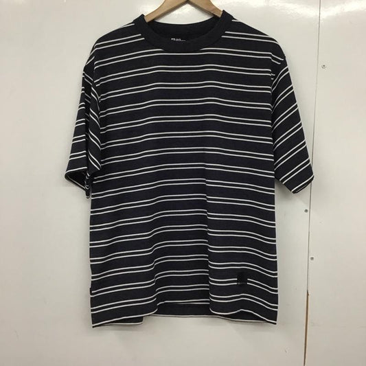 ジャック・ウルフスキン Jack Wolfskin Tシャツ 半袖 半袖カットソー プリントTシャツ クルーネックカットソー M ボーダー柄 白 / ホワイト / X 紺 / ネイビー /  メンズ USED 古着 中古 10148246