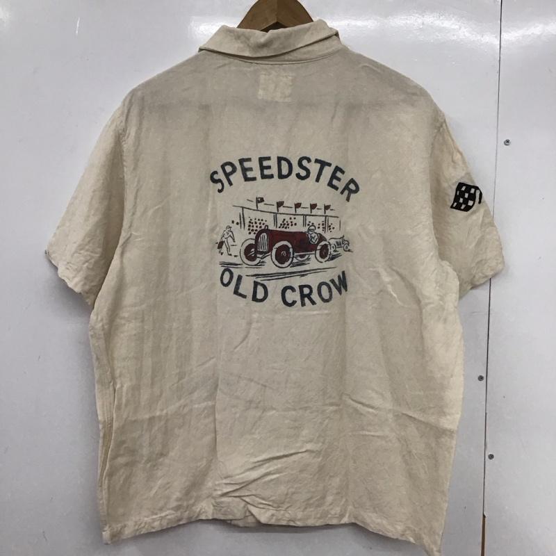 オールドクロウ OLD CROW シャツ、ブラウス 半袖 半袖シャツ 無地シャツ カラーシャツ XL ロゴ、文字 アイボリー / アイボリー /  メンズ USED 古着 中古 10130458
