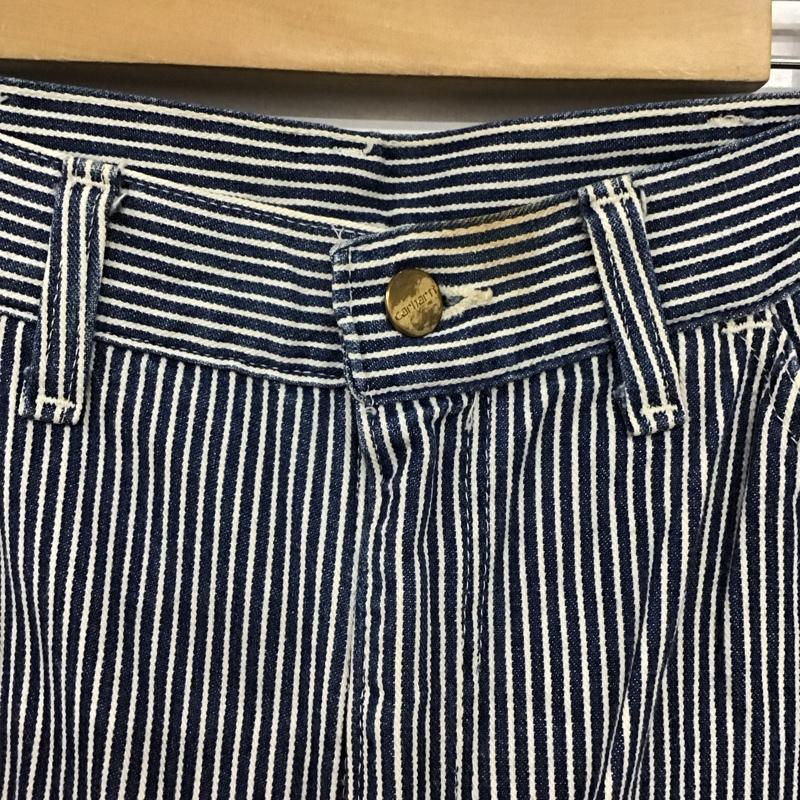 カーハート Carhartt パンツ ワークパンツ、ペインターパンツ ワークパンツ ワイドパンツ カジュアルパンツ ヒッコリーパンツ 31インチ ストライプ 白 / ホワイト / X インディゴ / インディゴ /  メンズ USED 古着 中古 10150761