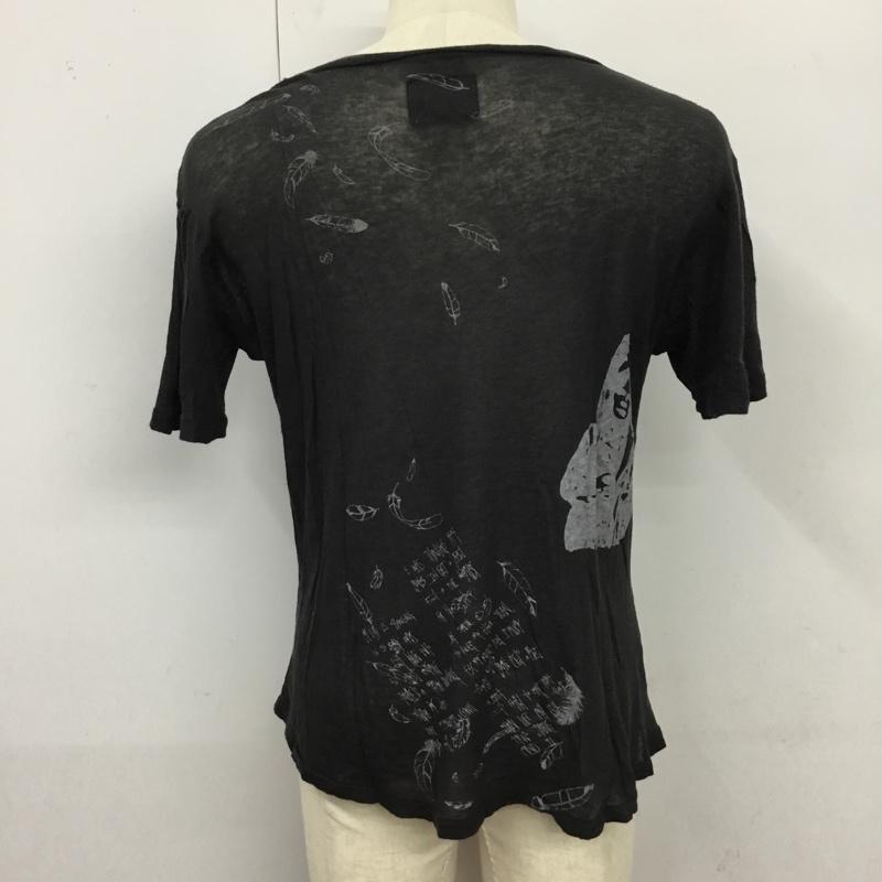 ナンバーナイン NUMBER (N)INE Tシャツ 半袖 Brads期 Vネック 2 ロゴ、文字 黒 / ブラック /  メンズ USED 古着 中古 10119769