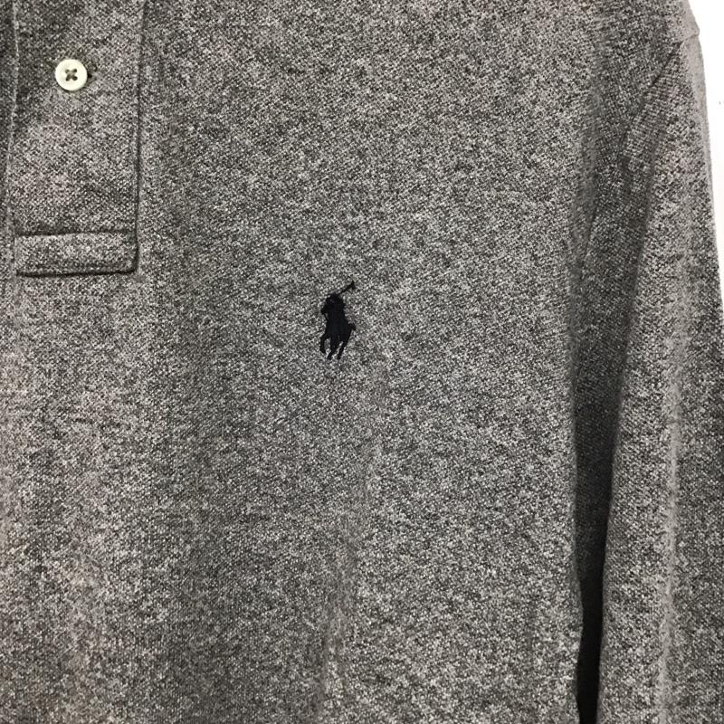 ポロラルフローレン POLO RALPH LAUREN ポロシャツ 長袖 長袖ポロシャツ 長袖カットソー カラーシャツ L ロゴ、文字 灰 / グレー /  メンズ USED 古着 中古 10139689