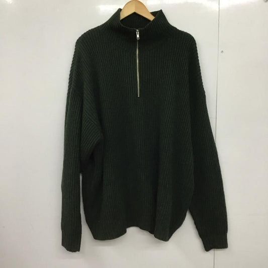 フリークスストア FREAK S STORE ニット、セーター 長袖 長袖ニットカットソー ジップアップネック セーター L 無地 緑 / グリーン /  メンズ USED 古着 中古 10147089
