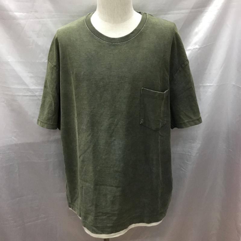 ザラ ZARA Tシャツ 半袖 1165 300 505 クルーネック HEAVY COTTON XL 無地 カーキ / カーキ / X アイボリー / アイボリー /  メンズ USED 古着 中古 10117179
