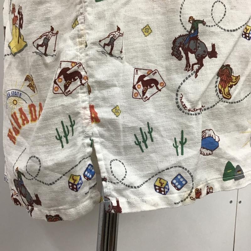 サニースポーツ SUNNY SPORTS シャツ、ブラウス 半袖 半袖シャツ カラーシャツ カジュアルシャツ プリントシャツ XL プリント 白 / ホワイト /  メンズ USED 古着 中古 10111652