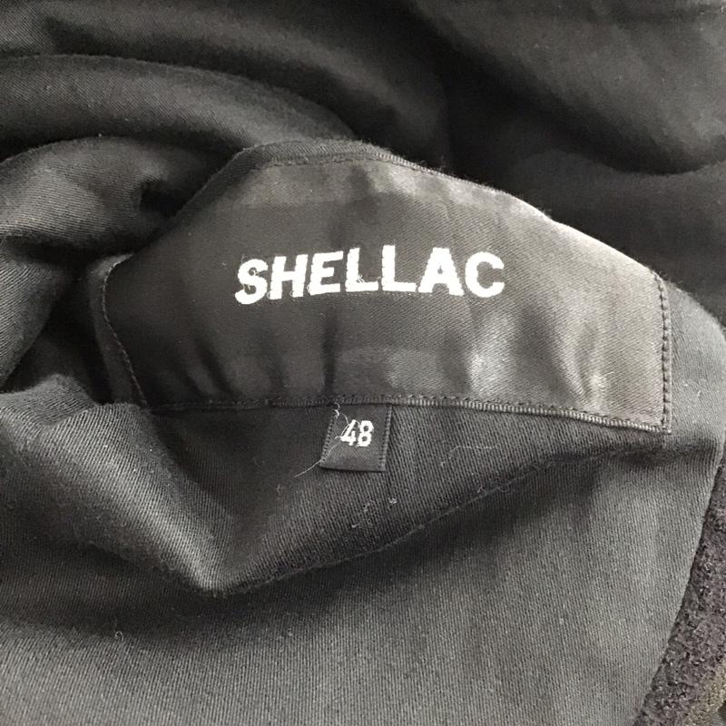 シェラック SHELLAC ジャケット、上着 ジャケット、ブレザー ラムレザージャケット アウター フロントボタン 48 無地 黒 / ブラック /  メンズ USED 古着 中古 10143541
