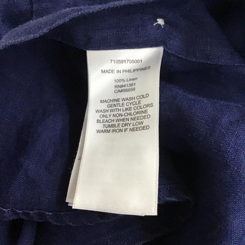 ラルフローレン RALPHLAUREN シャツ、ブラウス 半袖 リネン ボタンダウン XS ワンポイント 紺 / ネイビー /  メンズ USED 古着 中古 10114037