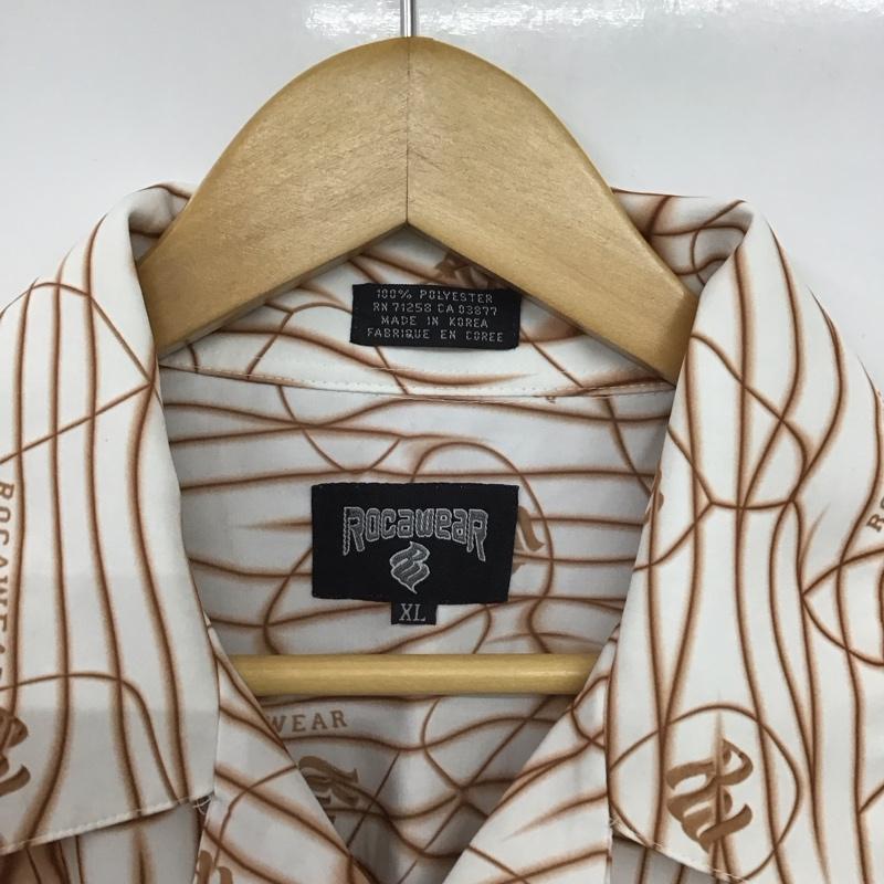 ロカウェア ROCAWEAR シャツ、ブラウス 半袖 半袖シャツ プリントシャツ ポケットシャツ XL プリント 白 / ホワイト /  メンズ USED 古着 中古 10148287