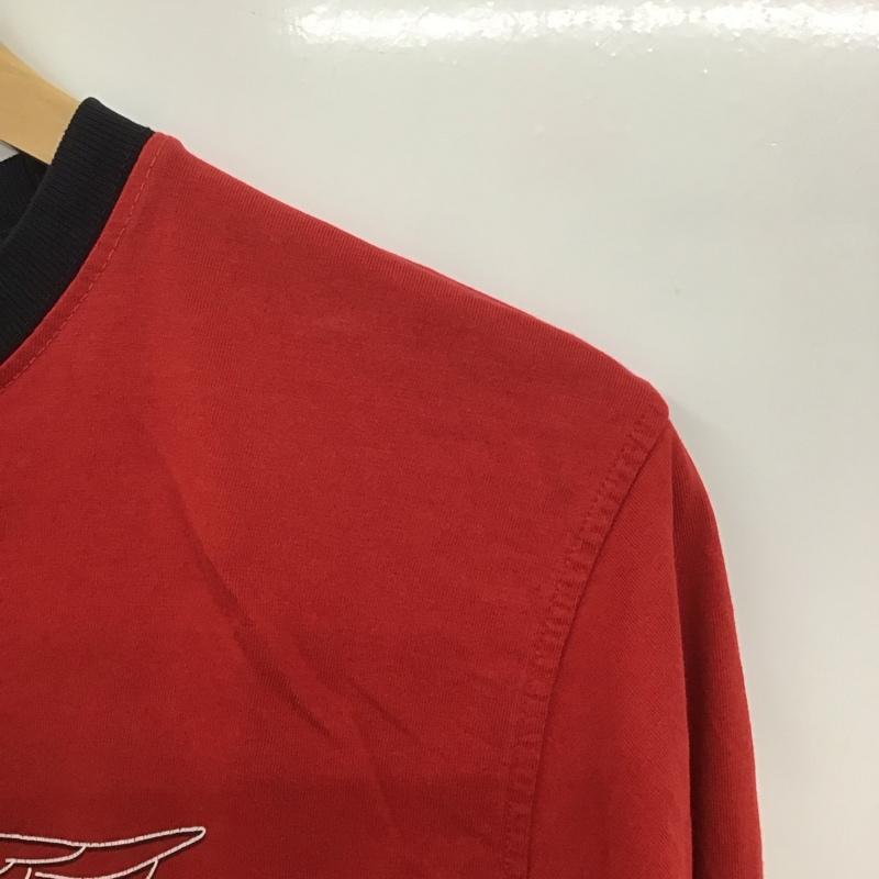 トミーヒルフィガー TOMMY HILFIGER カットソー 長袖 長袖カットソー プリントカットソー クルーネック 90s L プリント 赤 / レッド /  メンズ USED 古着 中古 10132302