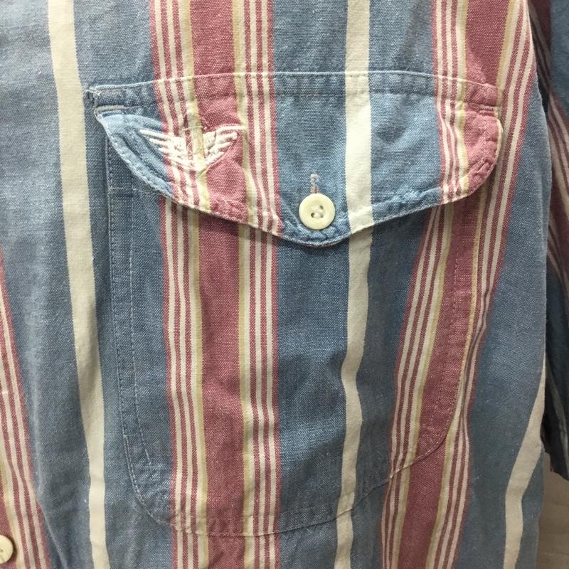 ドッカーズ DOCKERS シャツ、ブラウス 半袖 半袖シャツ カラーシャツ 半袖カットソー ストライプシャツ M ストライプ マルチカラー / マルチカラー /  メンズ USED 古着 中古 10120693