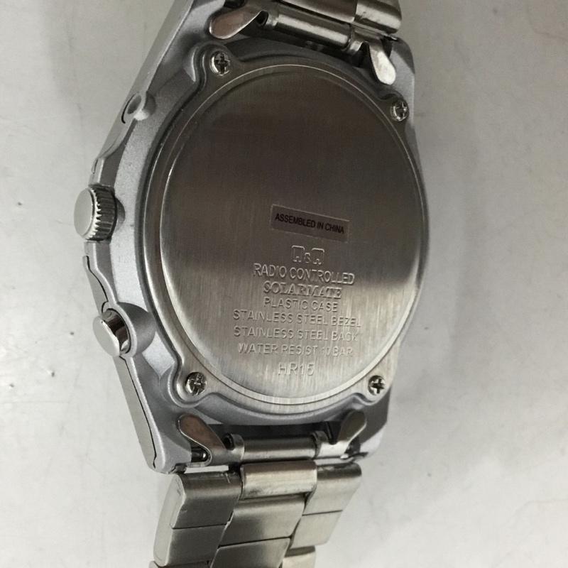 キューアンドキューバイシチズン Q&Q BY CITIZEN 腕時計 アナログ（クォーツ式） HR15 SOLARMATE 電波時計 ソーラー ロゴ、文字 銀 / シルバー /  メンズ USED 古着 中古 10146908