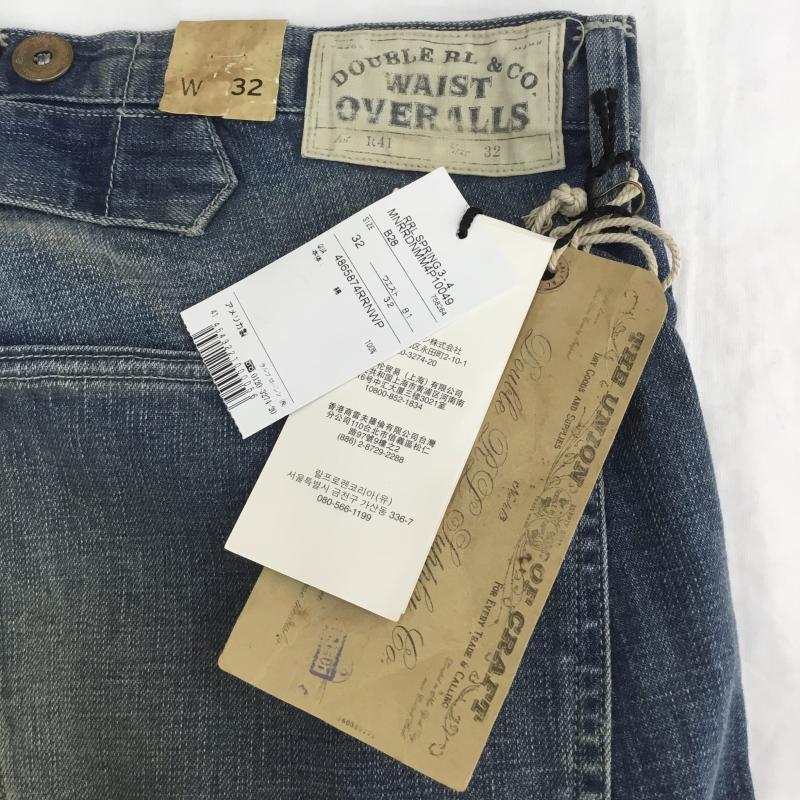 ダブルアールエル RRL パンツ デニム、ジーンズ USA製 32インチ ダメージ加工 青 / ブルー /  メンズ USED 古着 中古 10107620