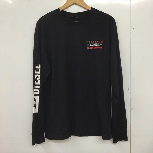 ディーゼル DIESEL カットソー 長袖 t-diegos-ls-k40 長袖カットソー プリントTシャツ XL ロゴ、文字 黒 / ブラック /  メンズ USED 古着 中古 10132353