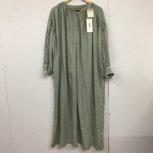 ヘルシーデニム Healthy Denim ワンピース ロングスカート ボリュームマキシワンピース Broom タグ付き 1 無地 薄緑 / ライトグリーン /  レディース USED 古着 中古 10144362