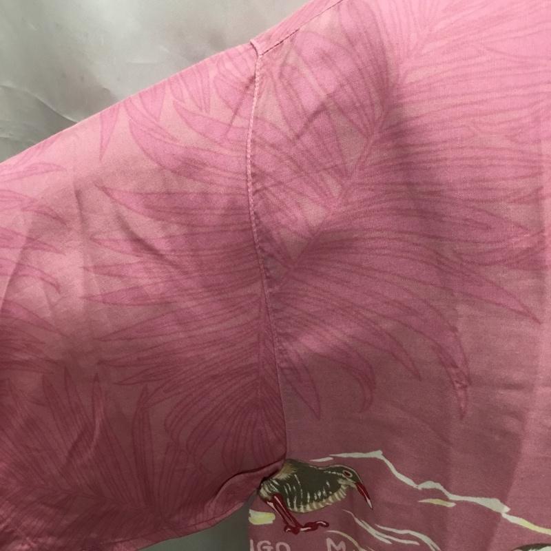 マンゴ MANGO シャツ、ブラウス 半袖 アロハシャツ M プリント 桃 / ピンク /  メンズ USED 古着 中古 10108731