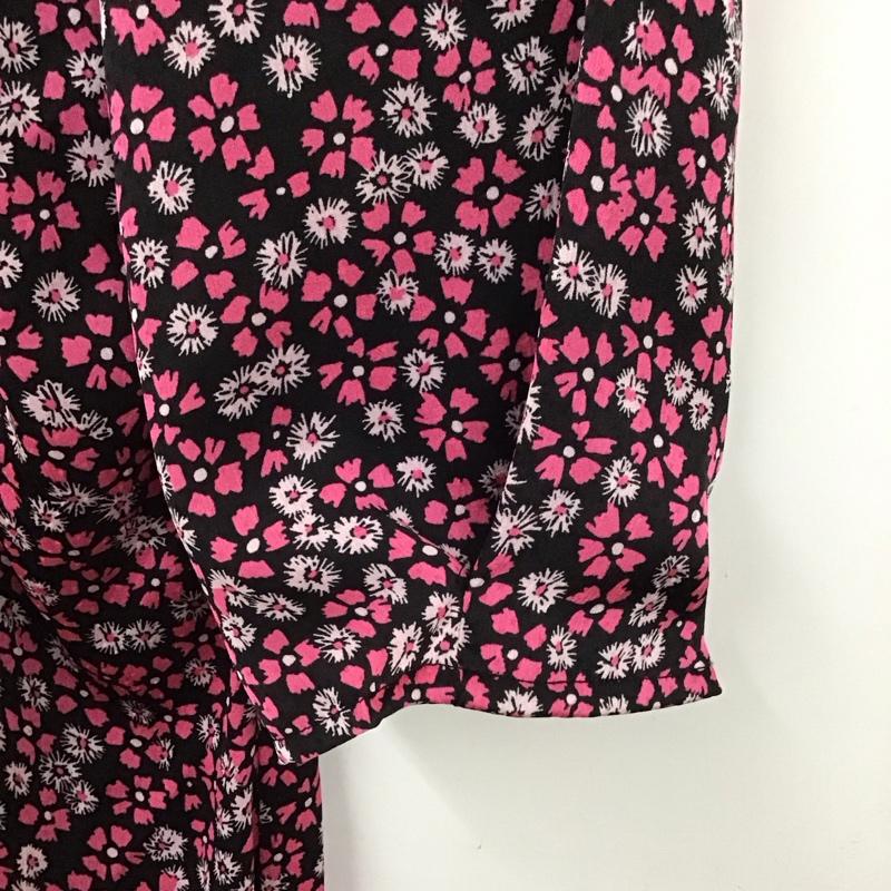 ザラベーシック ZARA BASIC ワンピース ロングスカート 4387 254 330 スリット ギャザー M 花柄 黒 / ブラック / X 桃 / ピンク /  レディース USED 古着 中古 10129182