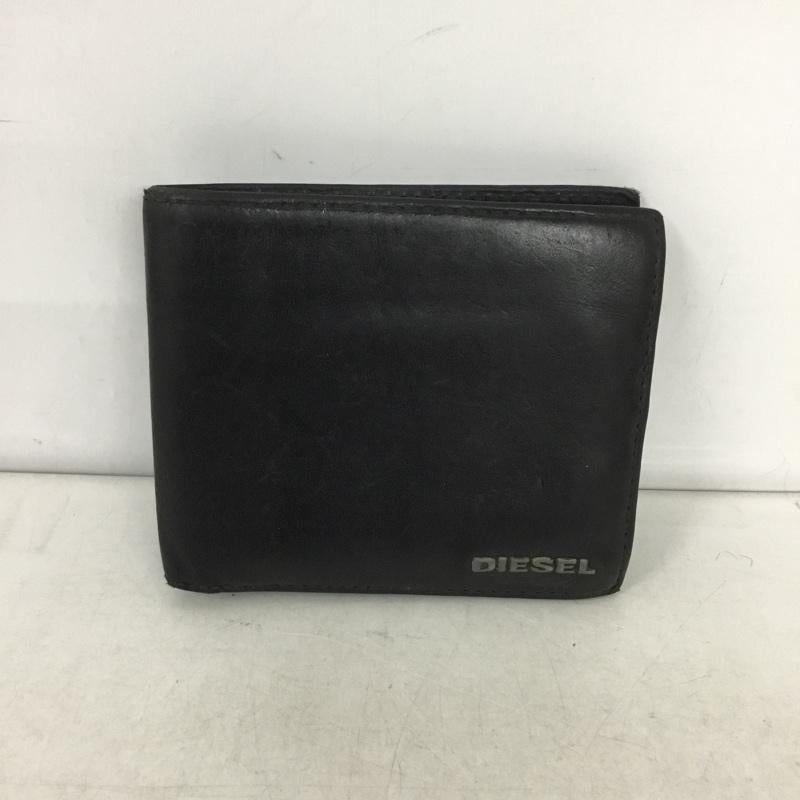 ディーゼル DIESEL 財布 二つ折り ロゴ、文字 黒 / ブラック /  メンズ USED 古着 中古 10136701
